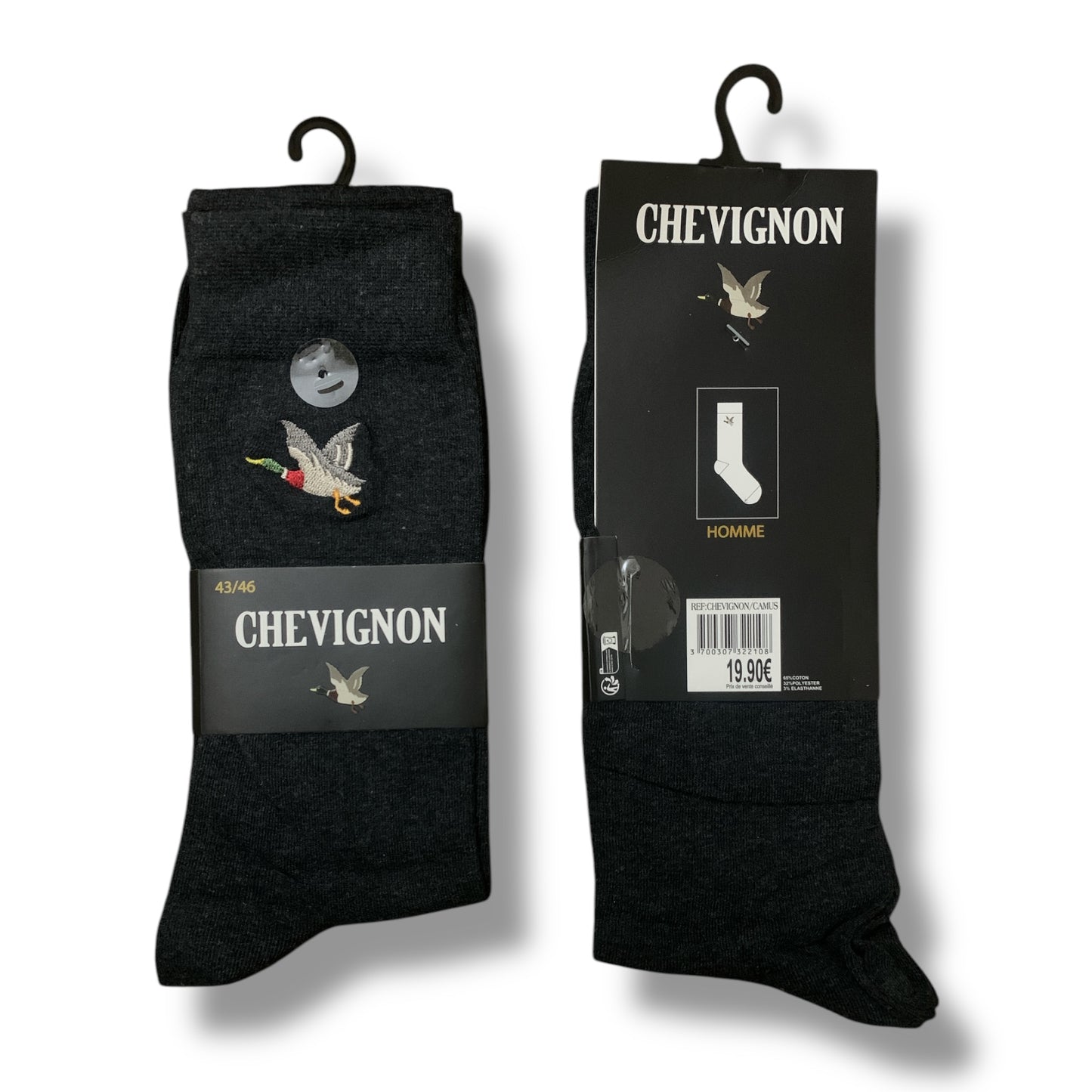CHEVIGNON CAMUS BLACK DUCK SOCKS (3 Pairs)