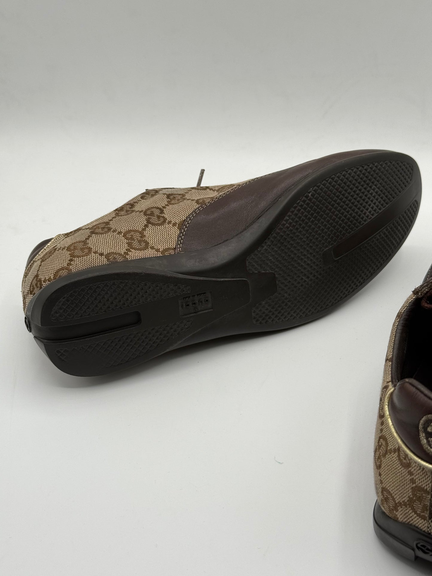 Gucci Beige/Brown GG Canvas and Leather Low Top Sneakers Size 36 | 100% Original | Good Condition |