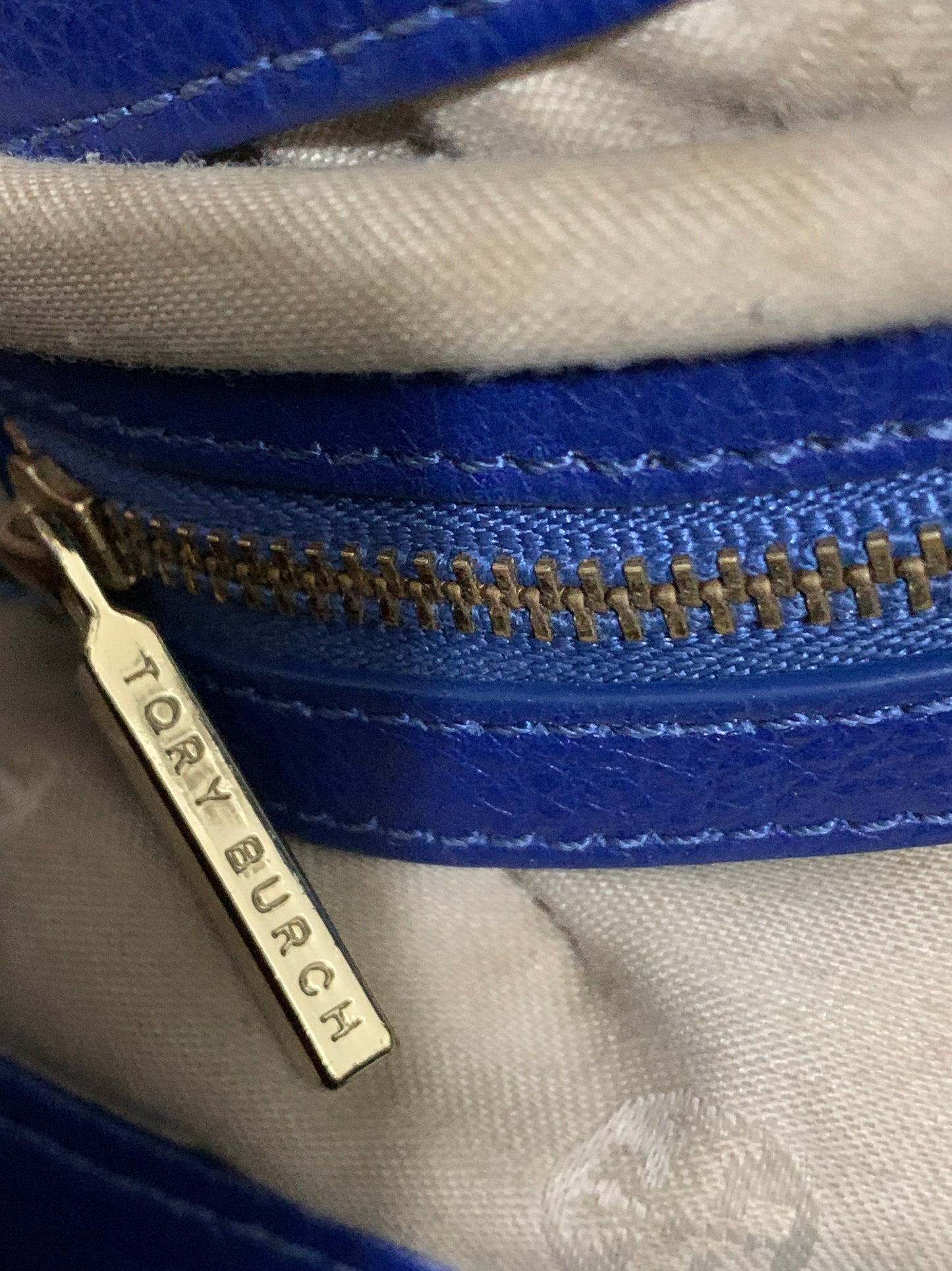 Tory Burch Thea Large Leather Tote Bag- Royal Ocean (Pre-Loved In Excellent Condition) 100% Original