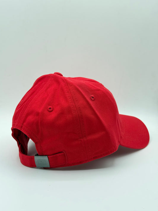 Tommy Hilfiger H Logo Cotton Cap – Classic Red Adjustable Hat