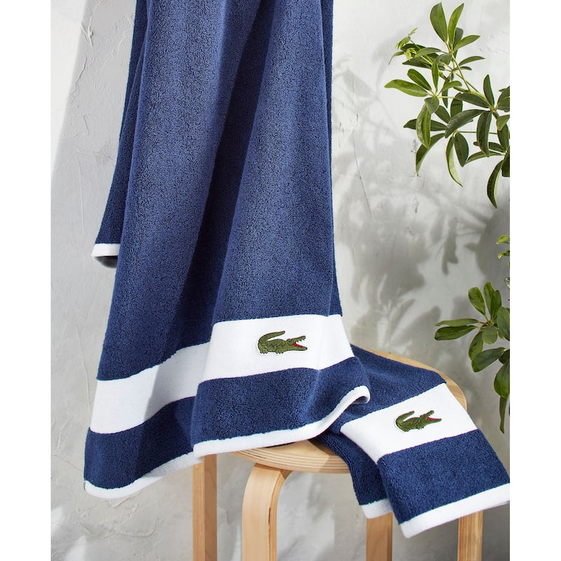 Lacoste Heritage Sport Stripe 100% Supima Cotton Bath Towel