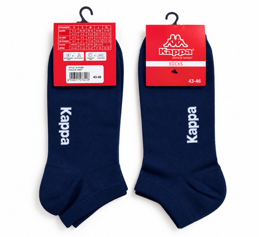 Kappa Unisex Cotton No Show Ankle Socks (3 Pairs Pack)