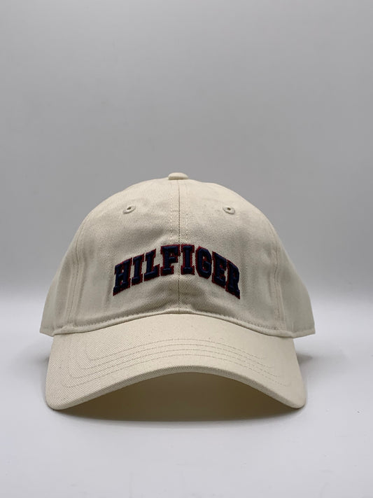 Tommy Hilfiger Classic Logo Embroidered Beige Cotton Baseball Cap – Adjustable Strap