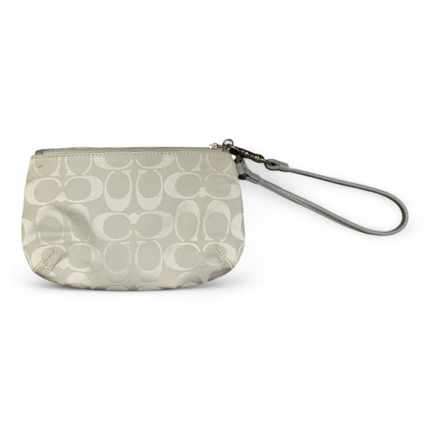 Coach Wristlet with strap-Silver and Grey (Pre-Loved Condition 10/10) 100% Original