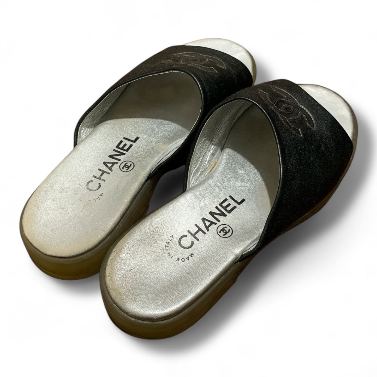 Chanel CC Logo Leather slides | Pre-Loved Condition 10/10 | Size EU 36-37| Made In Italy