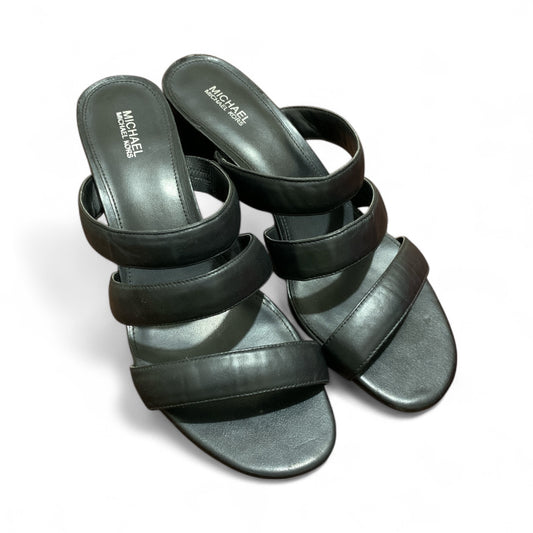 MICHAEL KORS PALOMA FLEX MULE BLACK LEATHERS SANDALS | Pre-Loved Condition Excellent 10/10 | Size EU 39-39.5