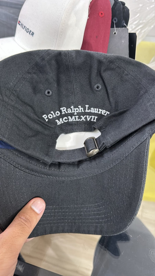 Polo Ralph Lauren Big Pony Embroidered Cotton Baseball Cap – Adjustable Strap | Charcoal Grey