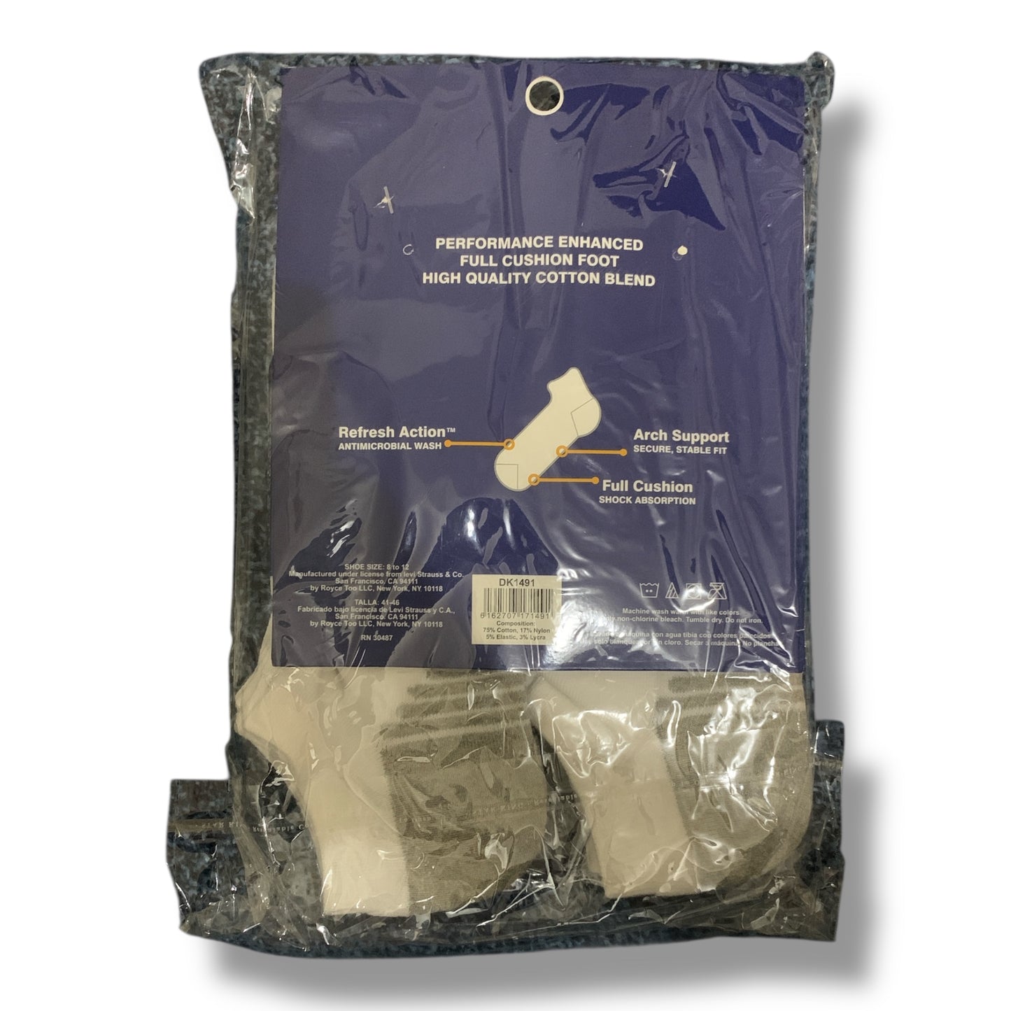 Low Cut Ankle Socks (Pack of 6 Pairs) Black Grey
