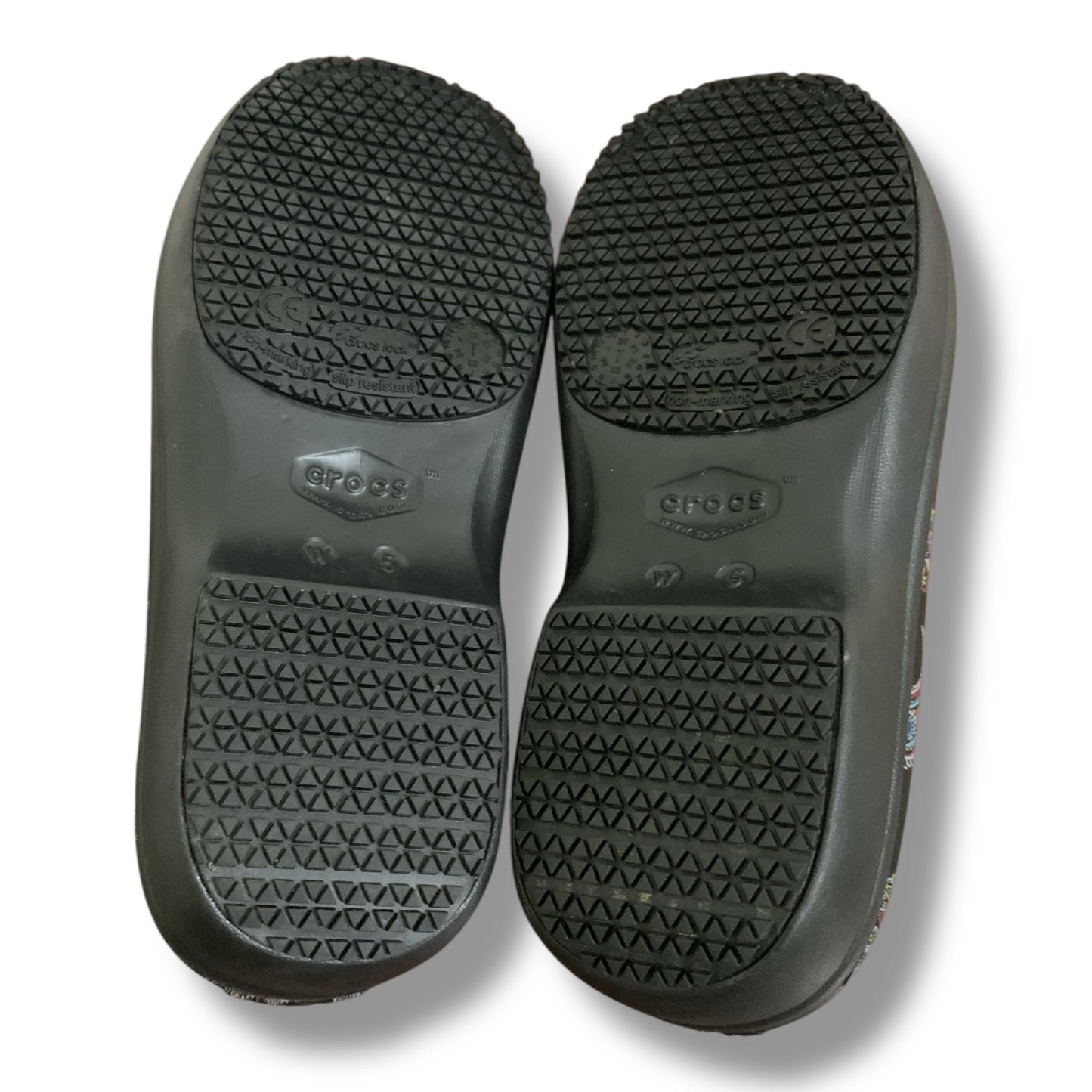 Crocs Dual Comfort Neria Pro Black Paisley Clogs | Condition Excellent Like Brand-New | Size US W5 | EU 35-36 | Product # 205385