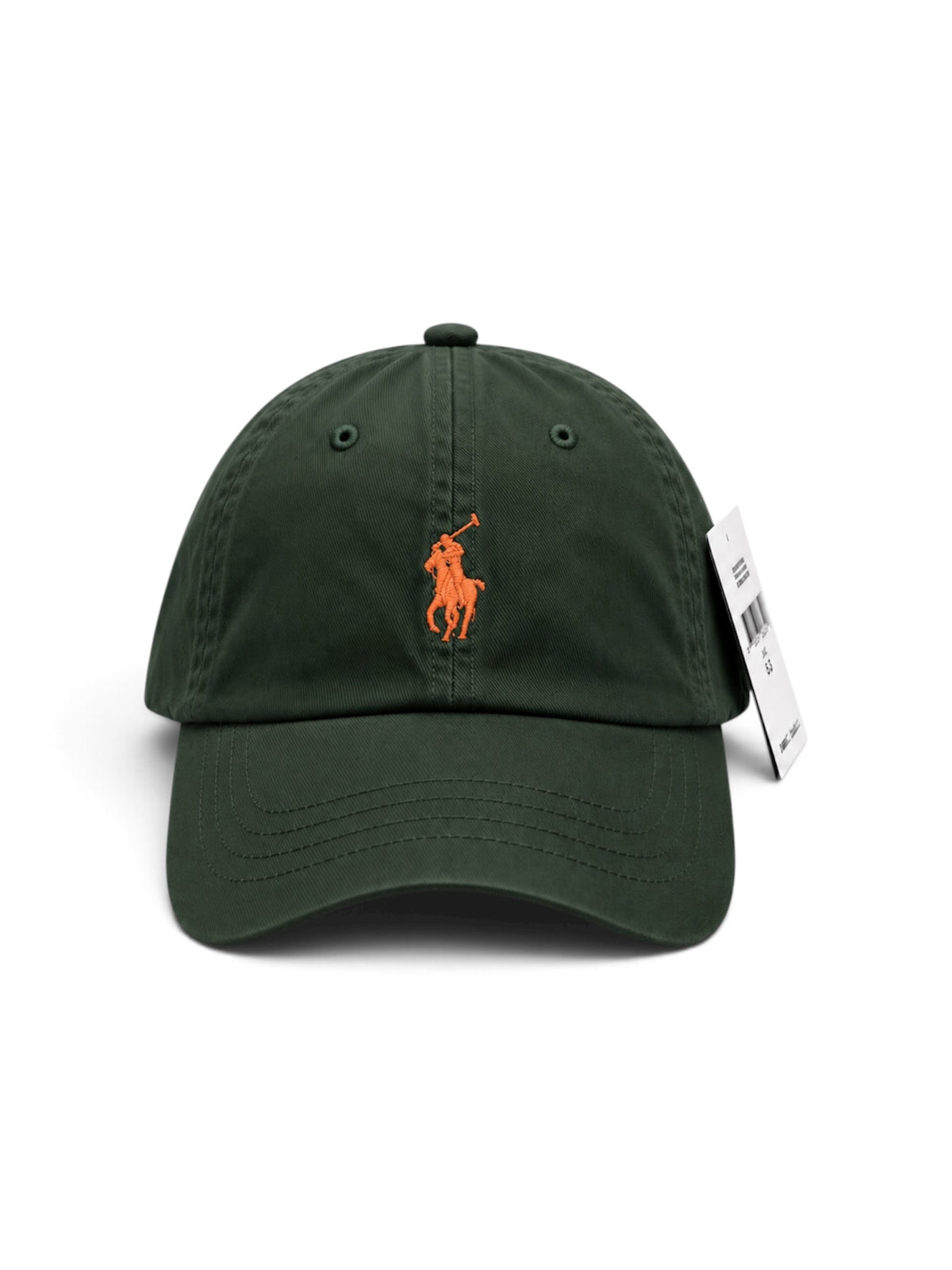 Polo Ralph Lauren Cotton Chino Cap – Olive Green with Orange Logo