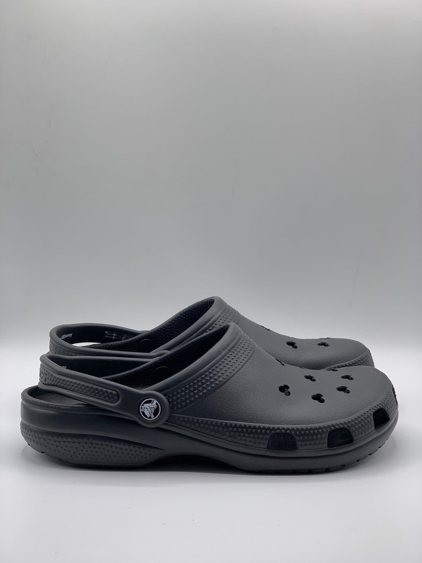 CROCS CLASSIC BLACK CLOGS DISNEY EDITION | PRE LOVED CONDITION EXCELLENT | SIZE M10 W12 | EU 43-44