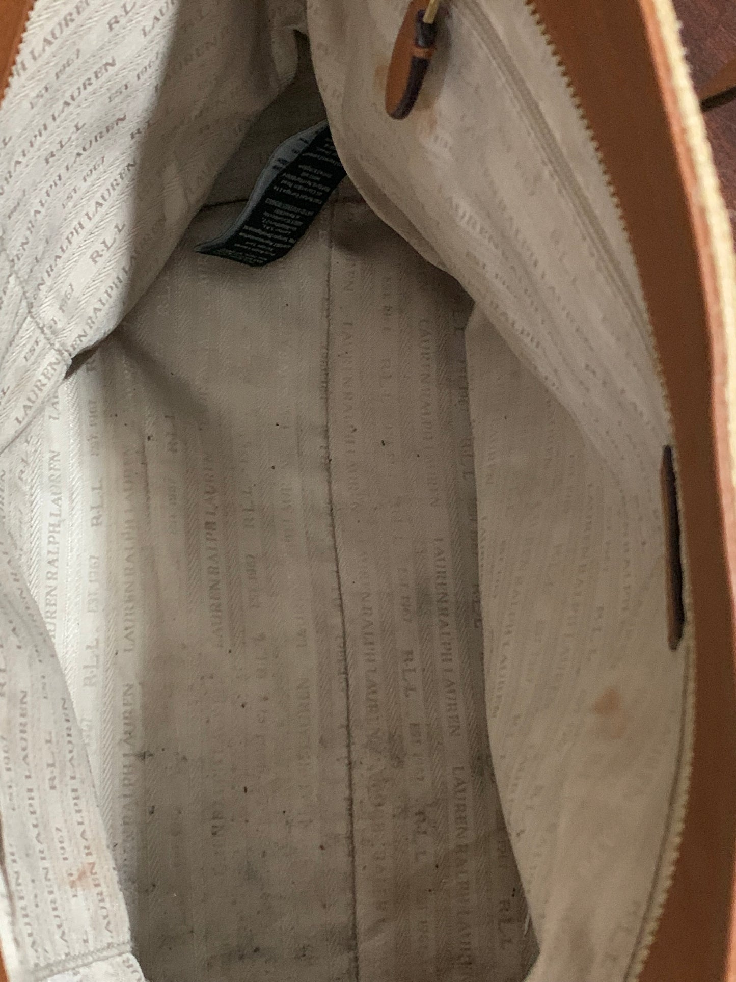 Lauren Ralph Lauren Tan and Brown Tote Bag (Pre-Loved Condition 8/10) 100% Original