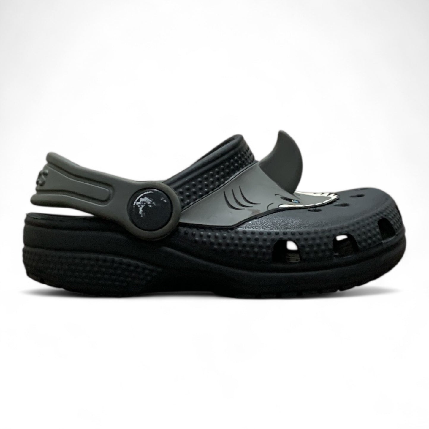 Crocs Black Grey Shark Fun Lab | Pre-Loved Condition 10/10 Excellent | Size C7 | 23-24