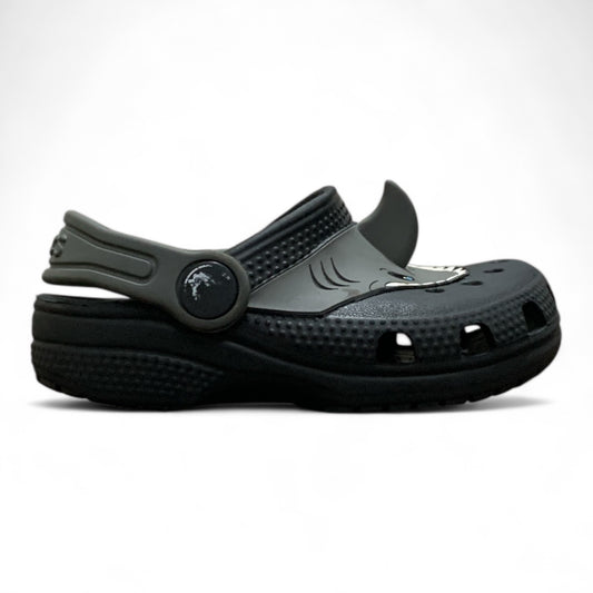 Crocs Black Grey Shark Fun Lab | Pre-Loved Condition 10/10 Excellent | Size C7 | 23-24