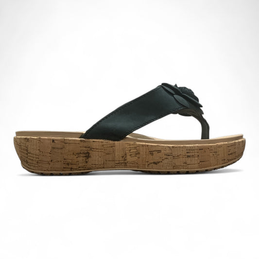 Crocs A Leigh Flower Flip-Flops | Pre-Loved Condition 10/10 Excellent | Size W8 | EU 38-39