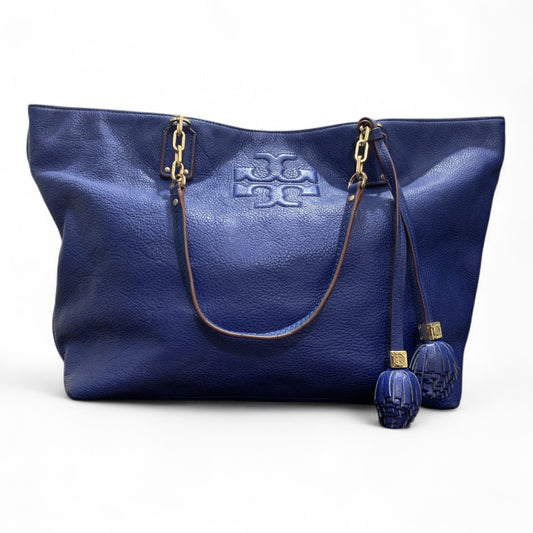 Tory Burch Thea Large Leather Tote Bag- Royal Ocean (Pre-Loved In Excellent Condition) 100% Original