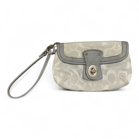 Coach Wristlet with strap-Silver and Grey (Pre-Loved Condition 10/10) 100% Original