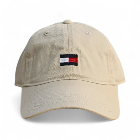 Tommy Hilfiger Beige Embroidered Flag Logo Cap