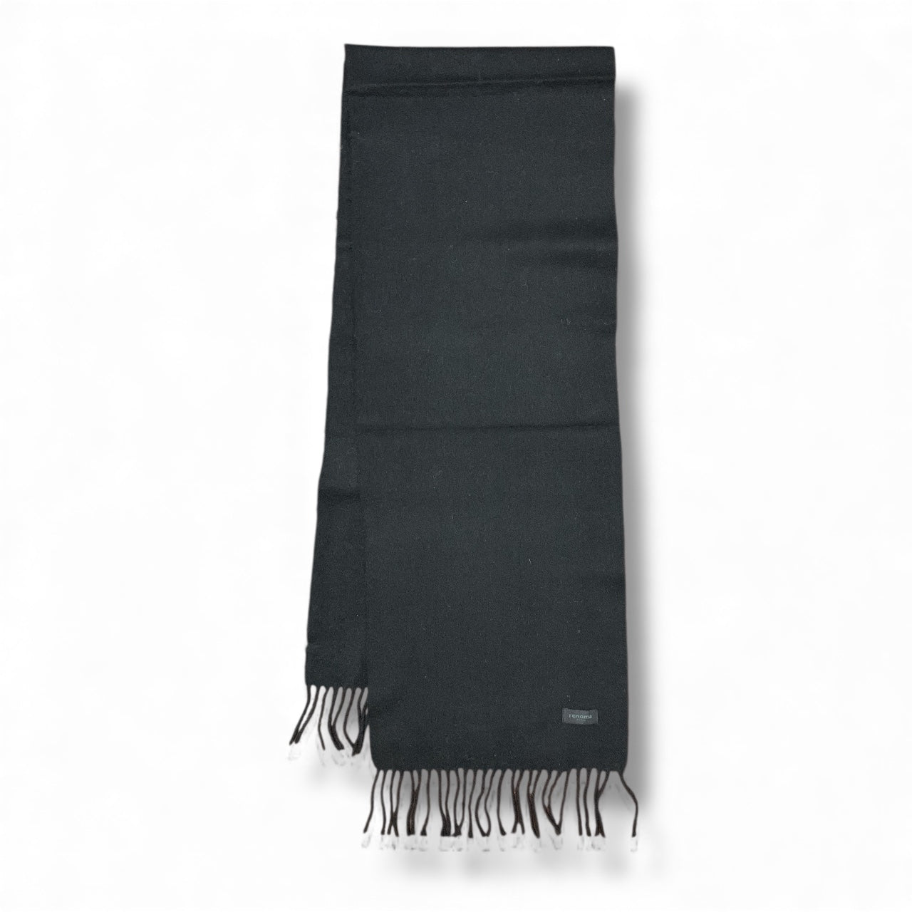 Renoma Men’s 100% Wool Muffler Scarf – Jet Black Elegance & Warmth