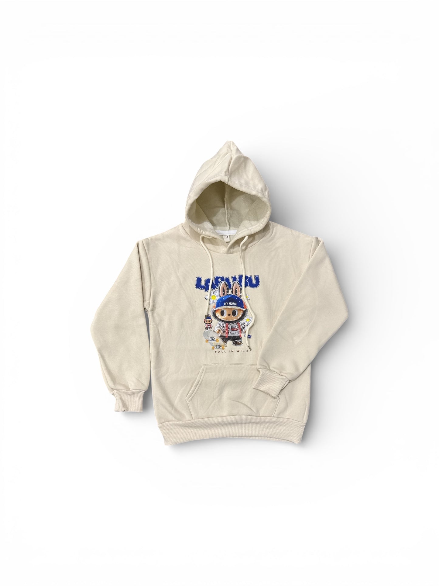 Kid’s Warm Labubu Cartoon Imported Hoodie