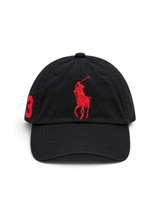 POLO RALPH LAUREN BIG PONY CAP – BLACK & RED