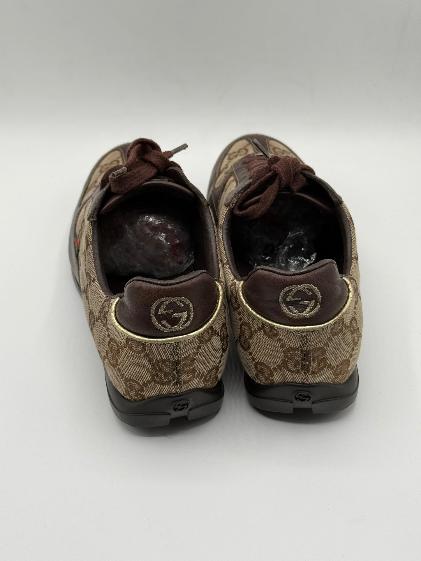 Gucci Beige/Brown GG Canvas and Leather Low Top Sneakers Size 36 | 100% Original | Good Condition |