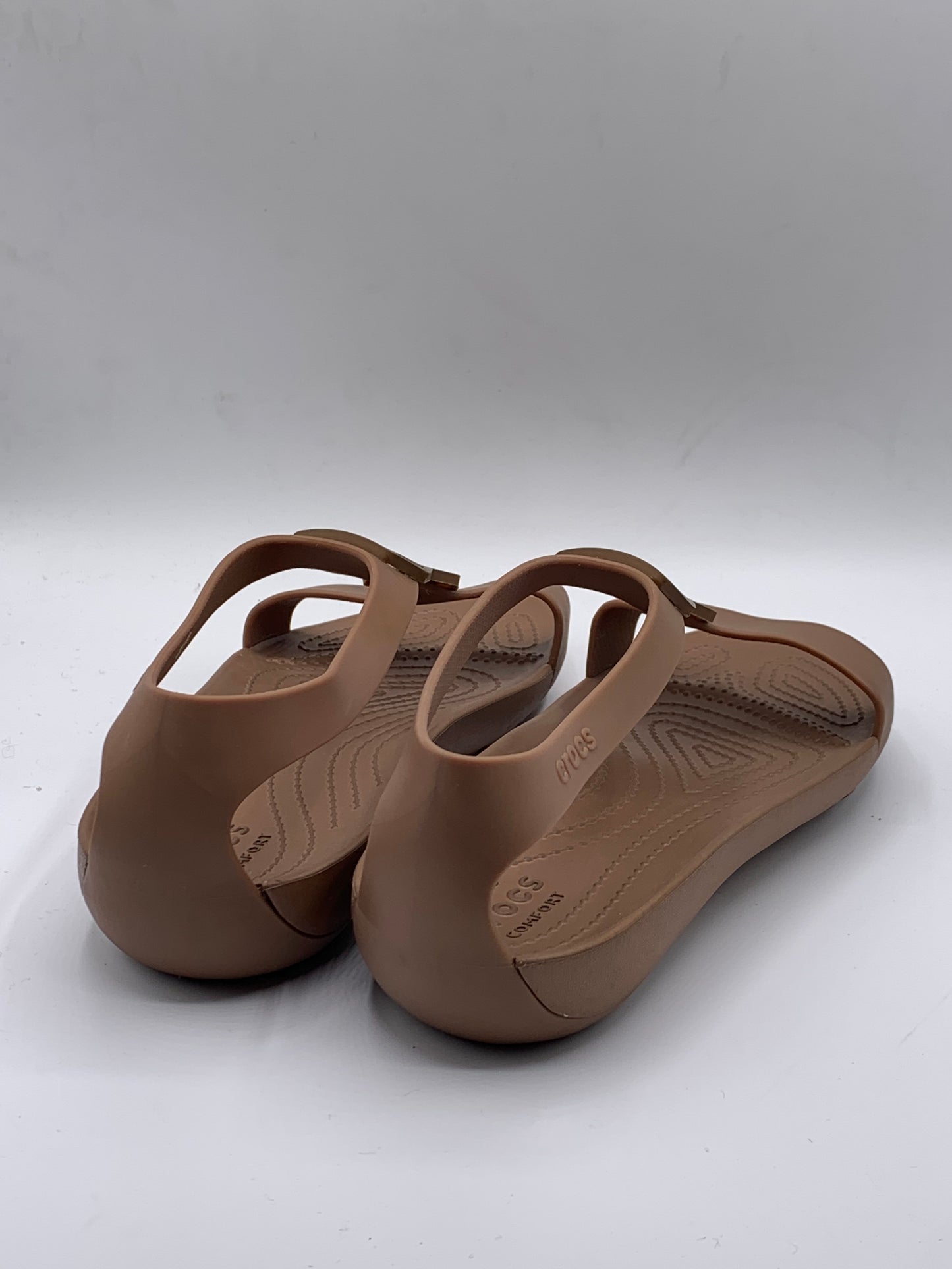 Crocs Serena Embellished Sandals in Brown and Gold | Pre Loved Condition Like Brand New | Size W7 | EU 37-38