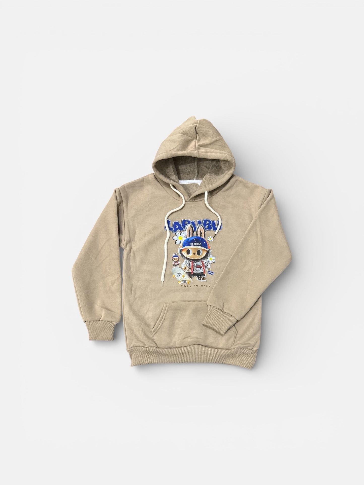 Kid’s Warm Labubu Cartoon Imported Hoodie