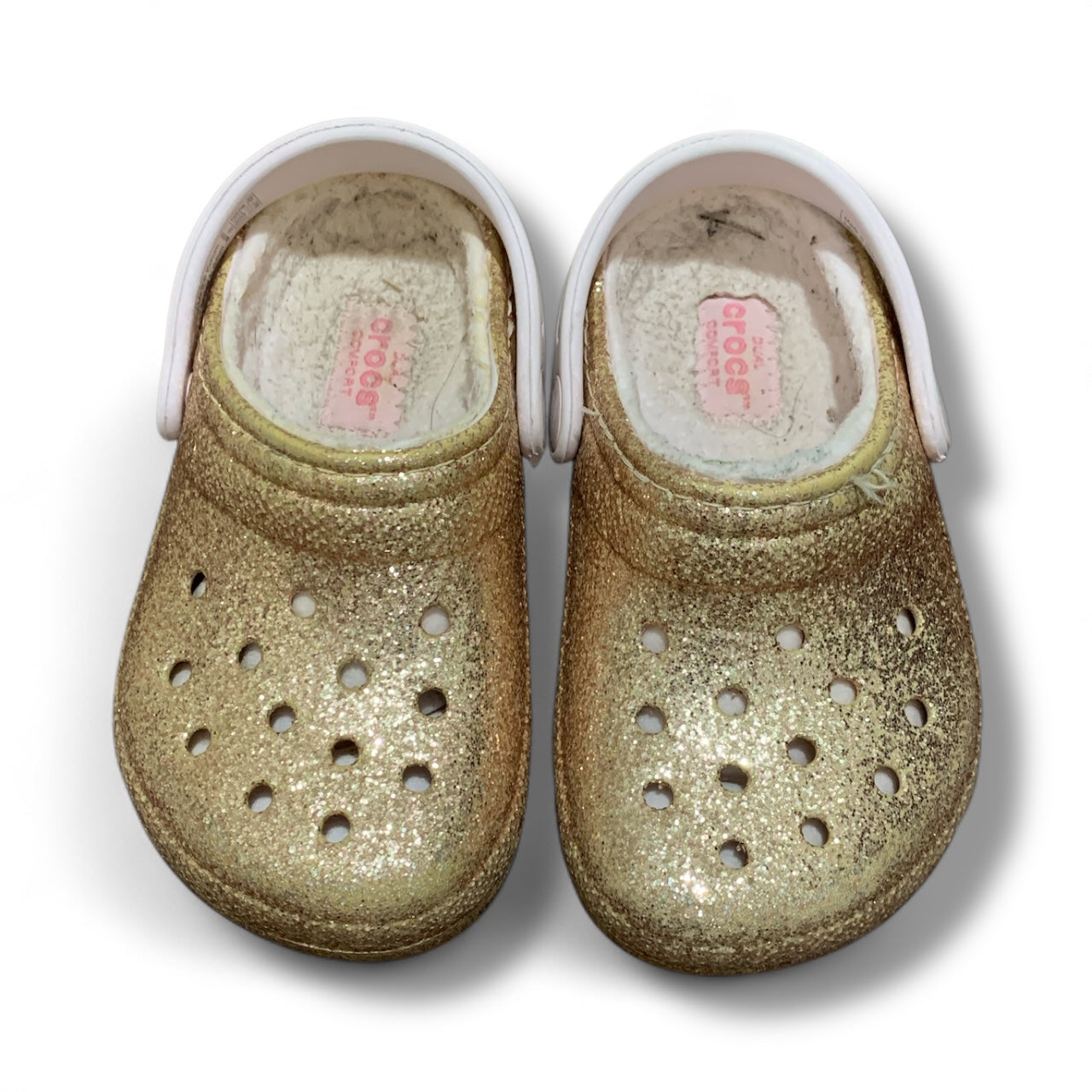 Crocs Kid’s Lined Glitter Clogs | Pre-Loved Condition 10/10 |                       Size C8 | EU 24-26
