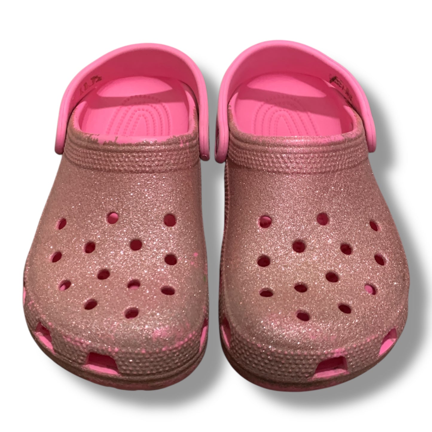 Crocs Girls Glitter Clogs | Condition 9/10 | Pre-Loved | Size J2 | 33-34