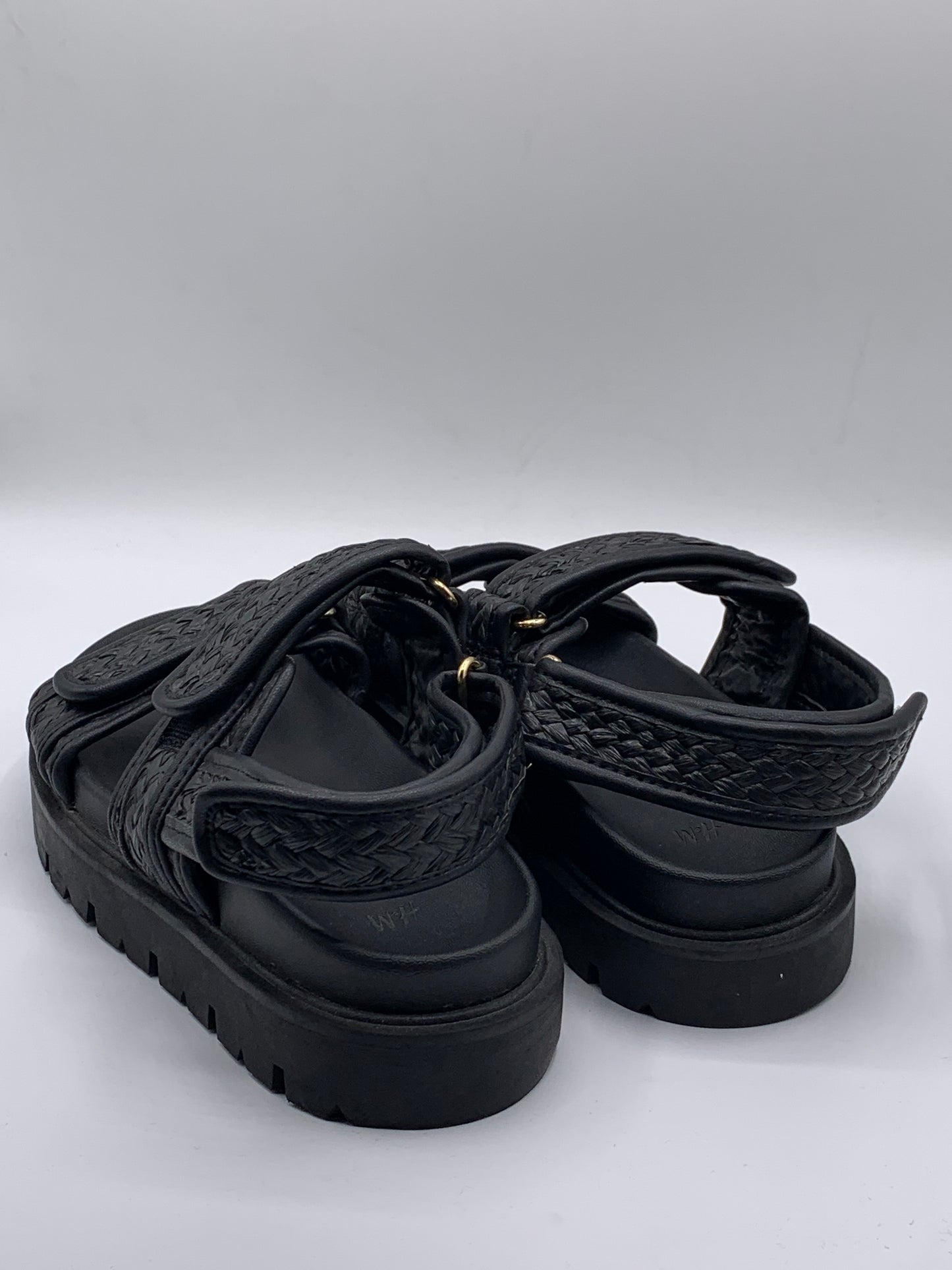H&M BLACK BRAIDED SANDALS | PRE-LOVED CONDITION 10/10 EXCELLENT | SIZE 38
