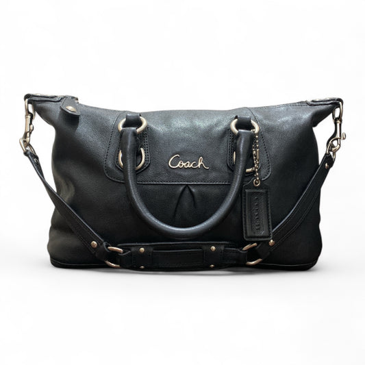 Coach ASHLEY Black Leather Large Leather Satchel Handbag 15447 (Pre-Loved) Excellent Condition