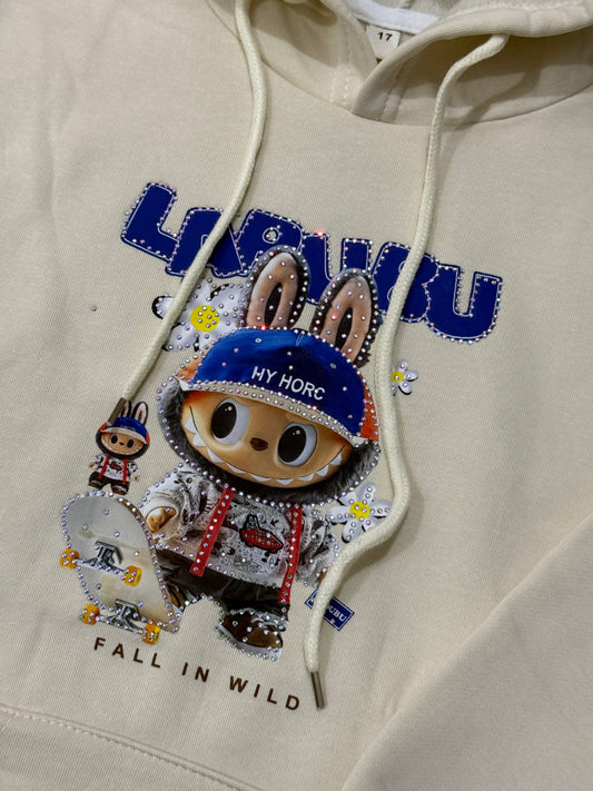 Kid’s Warm Labubu Cartoon Imported Hoodie