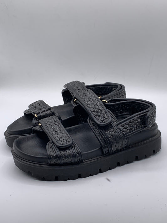 H&M BLACK BRAIDED SANDALS | PRE-LOVED CONDITION 10/10 EXCELLENT | SIZE 38