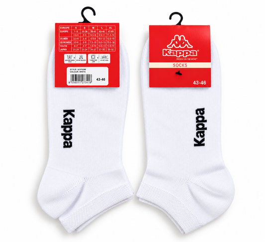 Kappa Unisex Cotton No Show Ankle Socks (3 Pairs Pack)
