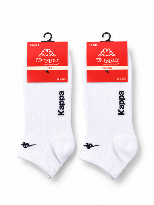 Kappa Unisex Cotton No Show Ankle Socks (3 Pairs Pack)