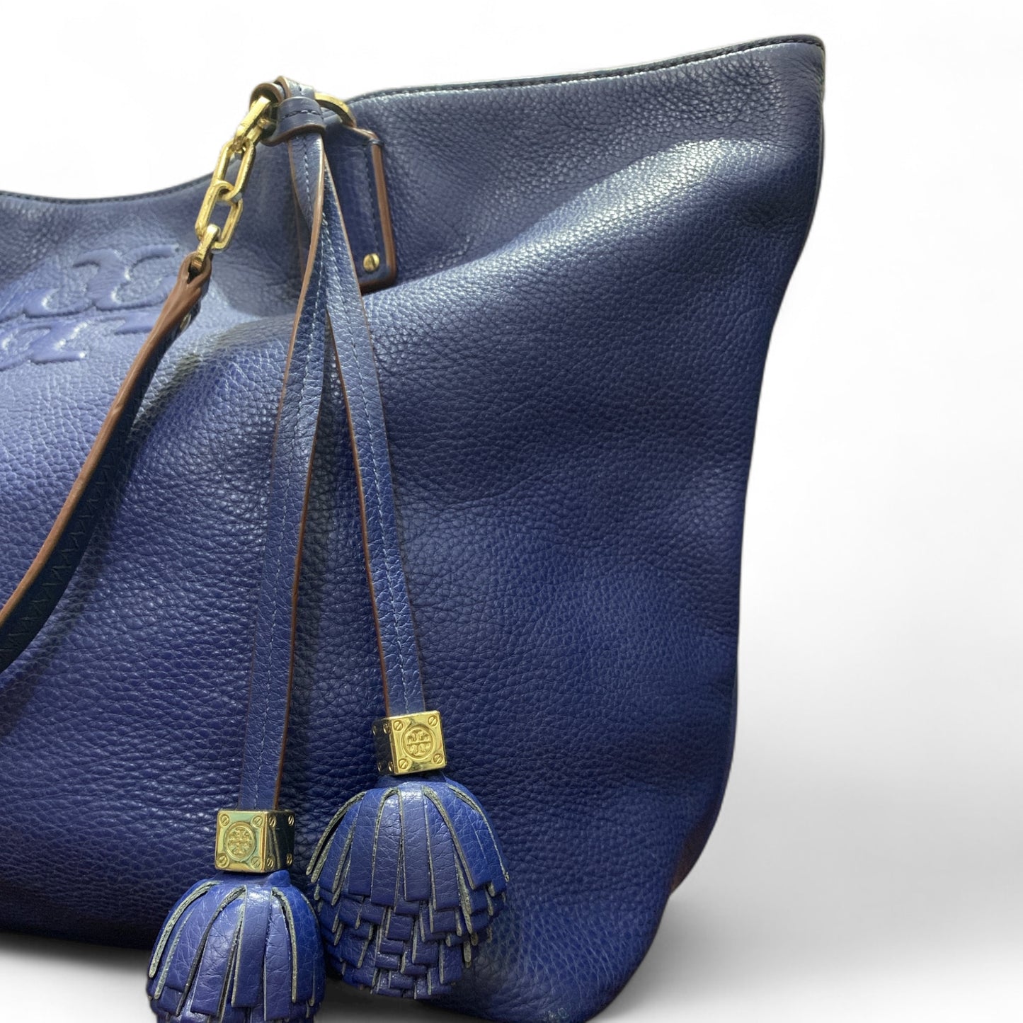 Tory Burch Thea Large Leather Tote Bag- Royal Ocean (Pre-Loved In Excellent Condition) 100% Original