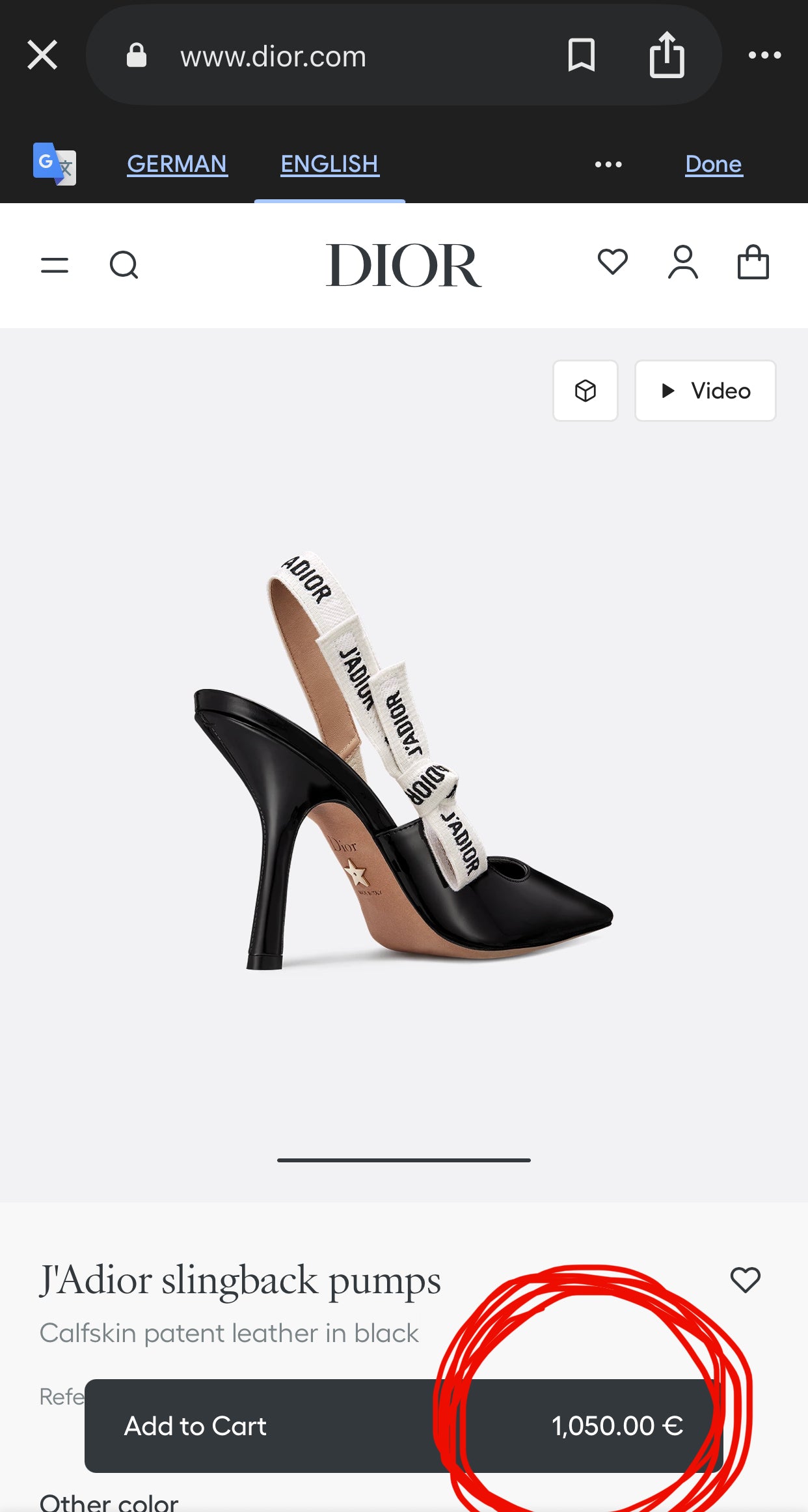 J'Adior Slingback-Pumps | Pre-Loved Condition Is Great | SIZE EU 38 |     100% Authentic