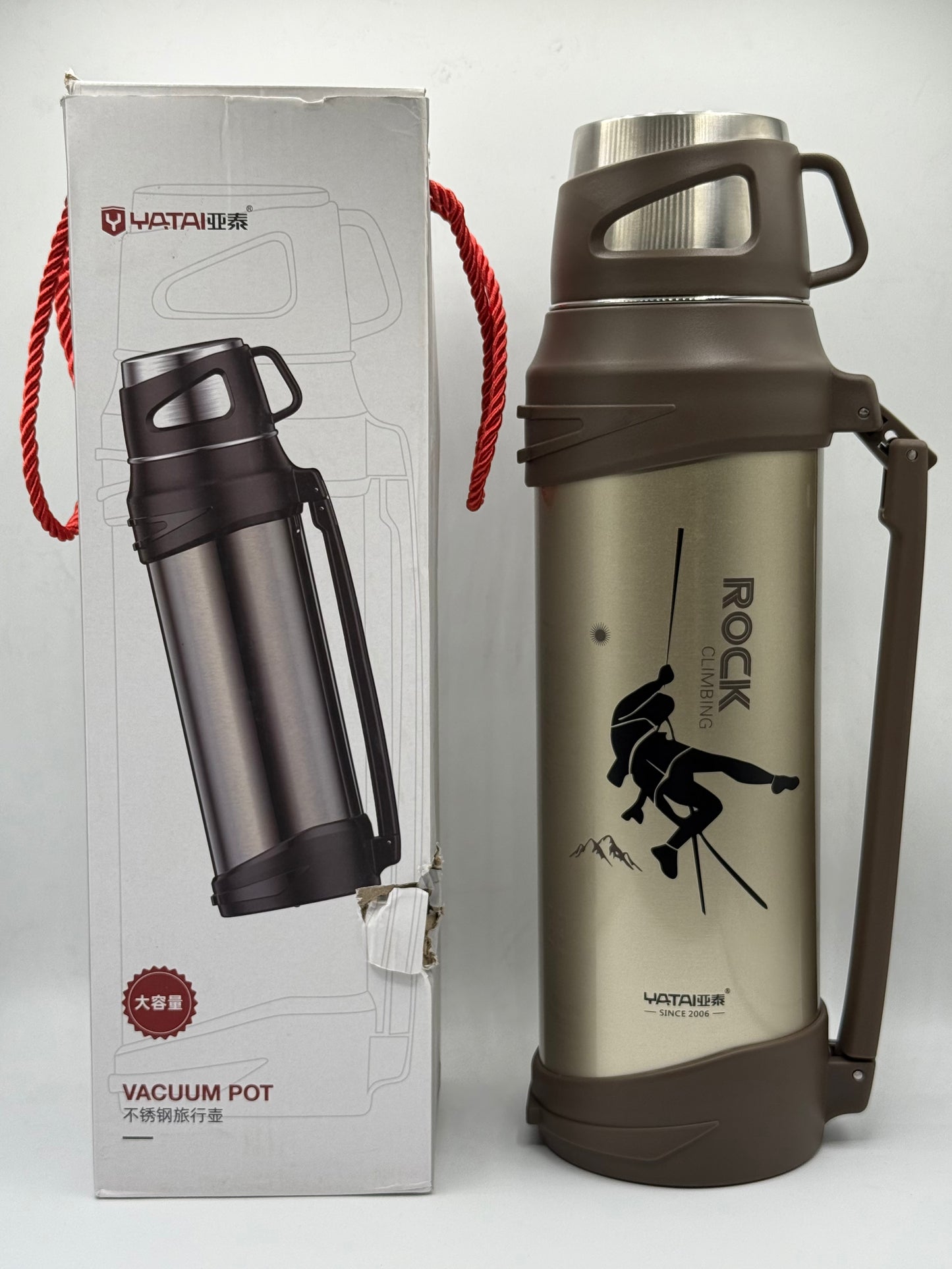 YATAI Rock Climbing Vacuum Pot 2500ML – Stainless Steel Insulated Travel Thermos Flask with Handle