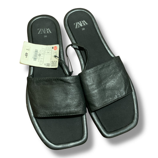 Zara Minimalist flat leather sandals | Pre-Loved Condition 10/10 Like Brand New | Size EU 38