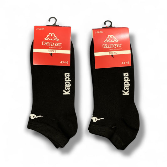 Kappa Unisex Cotton No Show Ankle Socks (3 Pairs Pack)