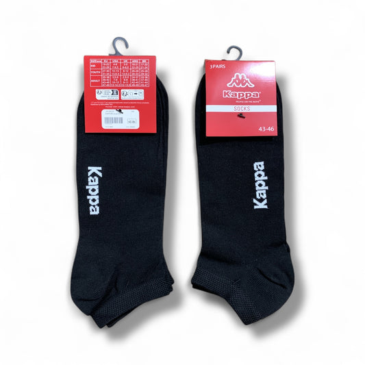 Kappa Unisex Cotton No Show Ankle Socks (3 Pairs Pack)