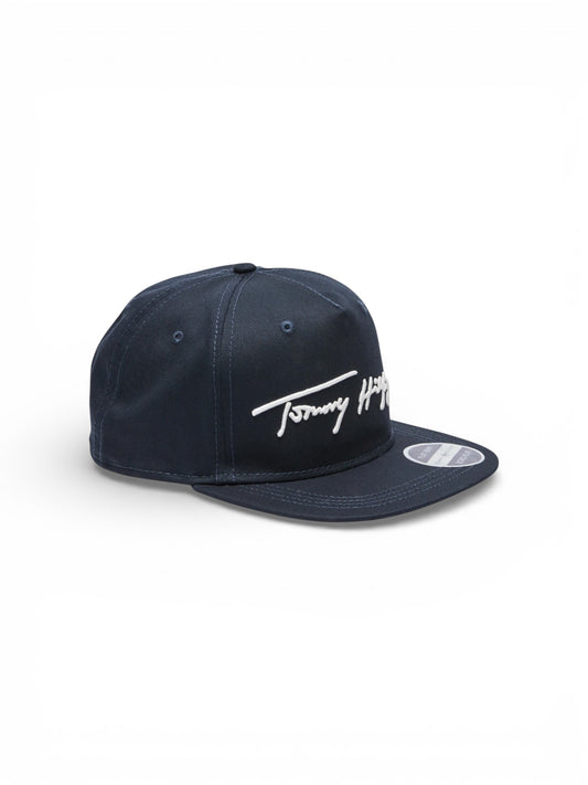 Tommy Hilfiger Signature Flat Brim Cap - Sky Captain