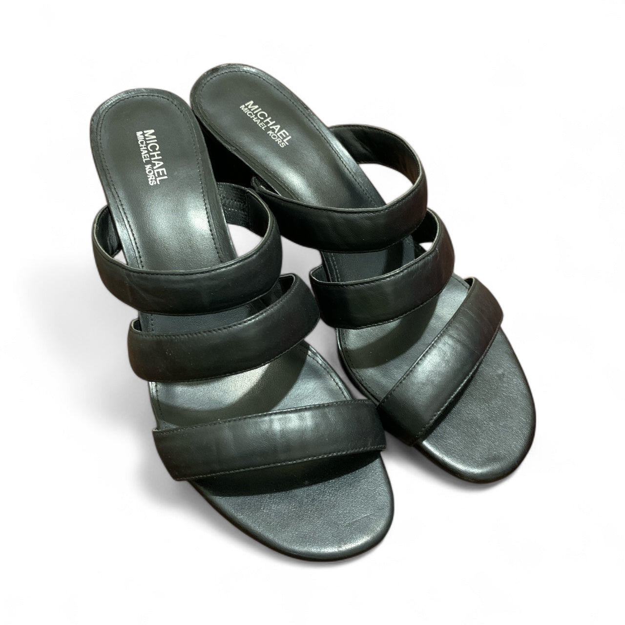 MICHAEL KORS PALOMA FLEX MULE BLACK LEATHERS SANDALS | Pre-Loved Condition Excellent 10/10 |     Size EU 39-39.5