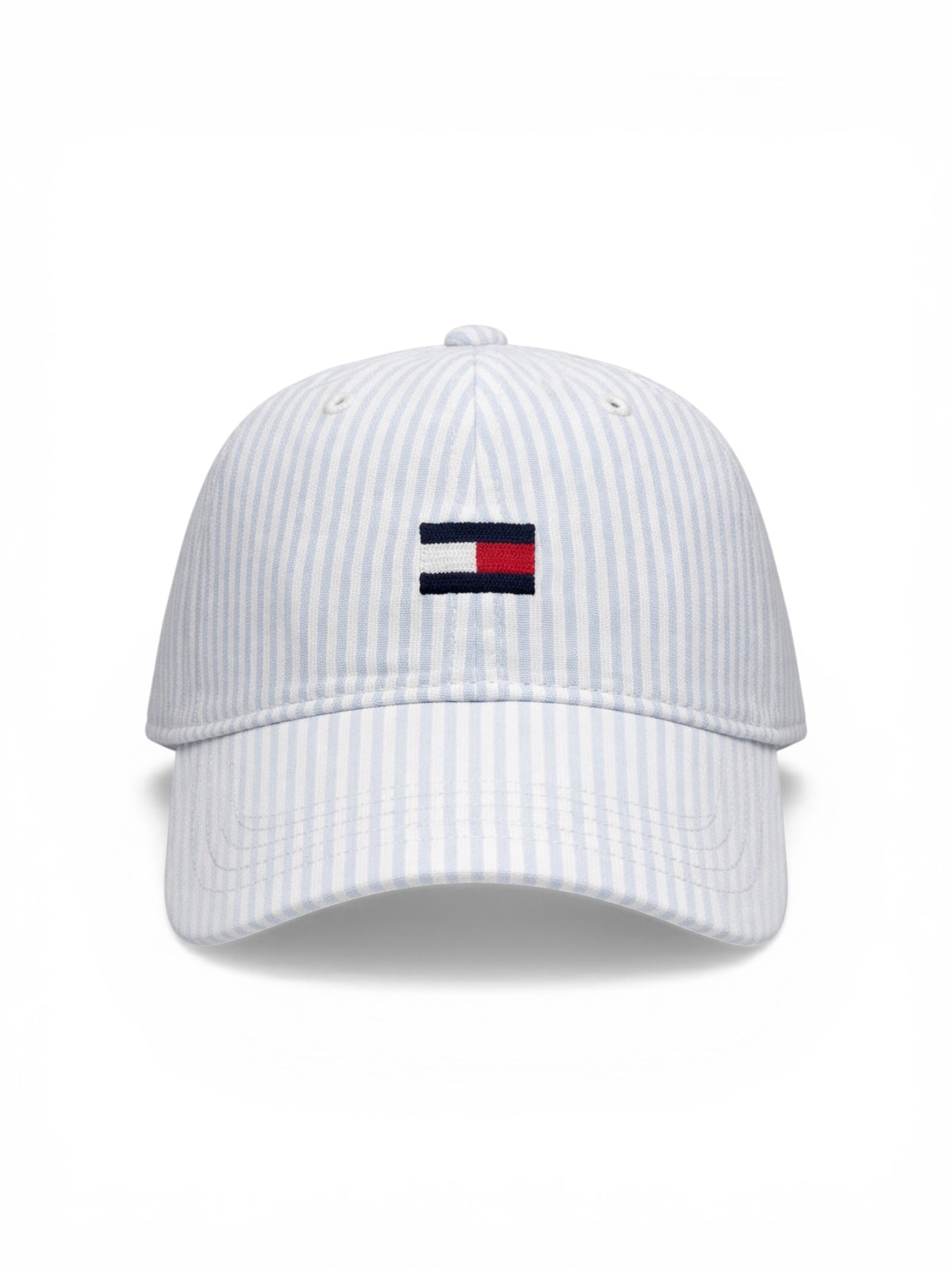 Hilfiger Striped Cotton Baseball Cap – Blue & White Pinstripe, Adjustable Strap, Classic Fit