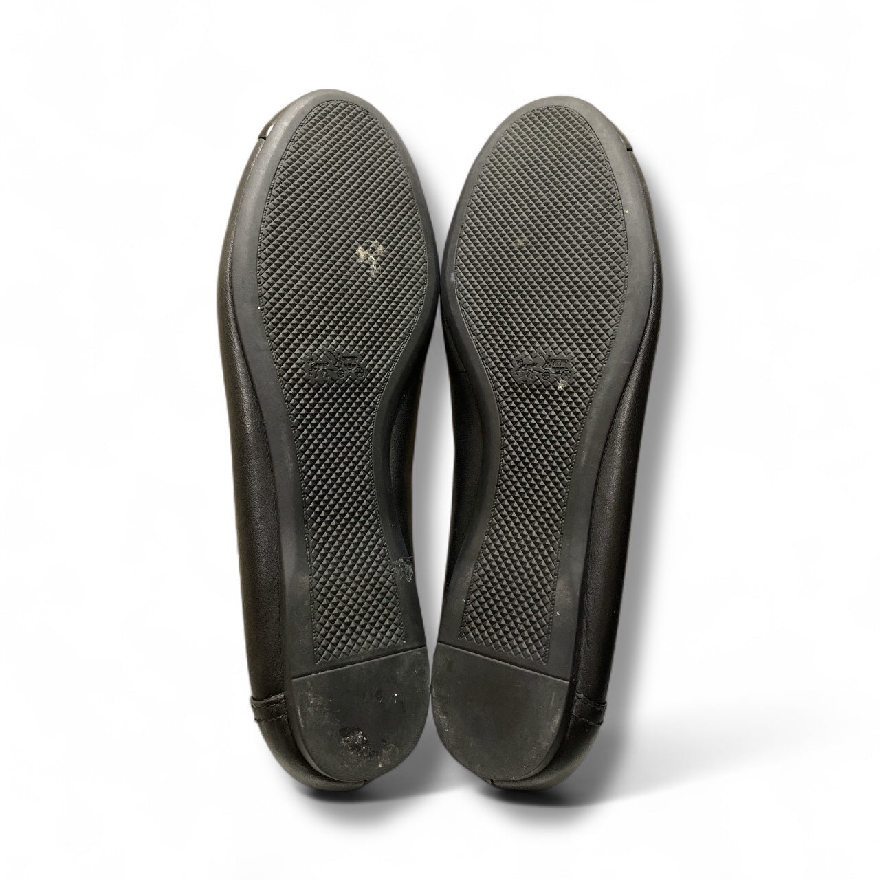 COACH Chelsea Women's Ballet Flat Black Leather Patent Toe Cap | Pre-Loved Condition 8/10 | Size EUR 38