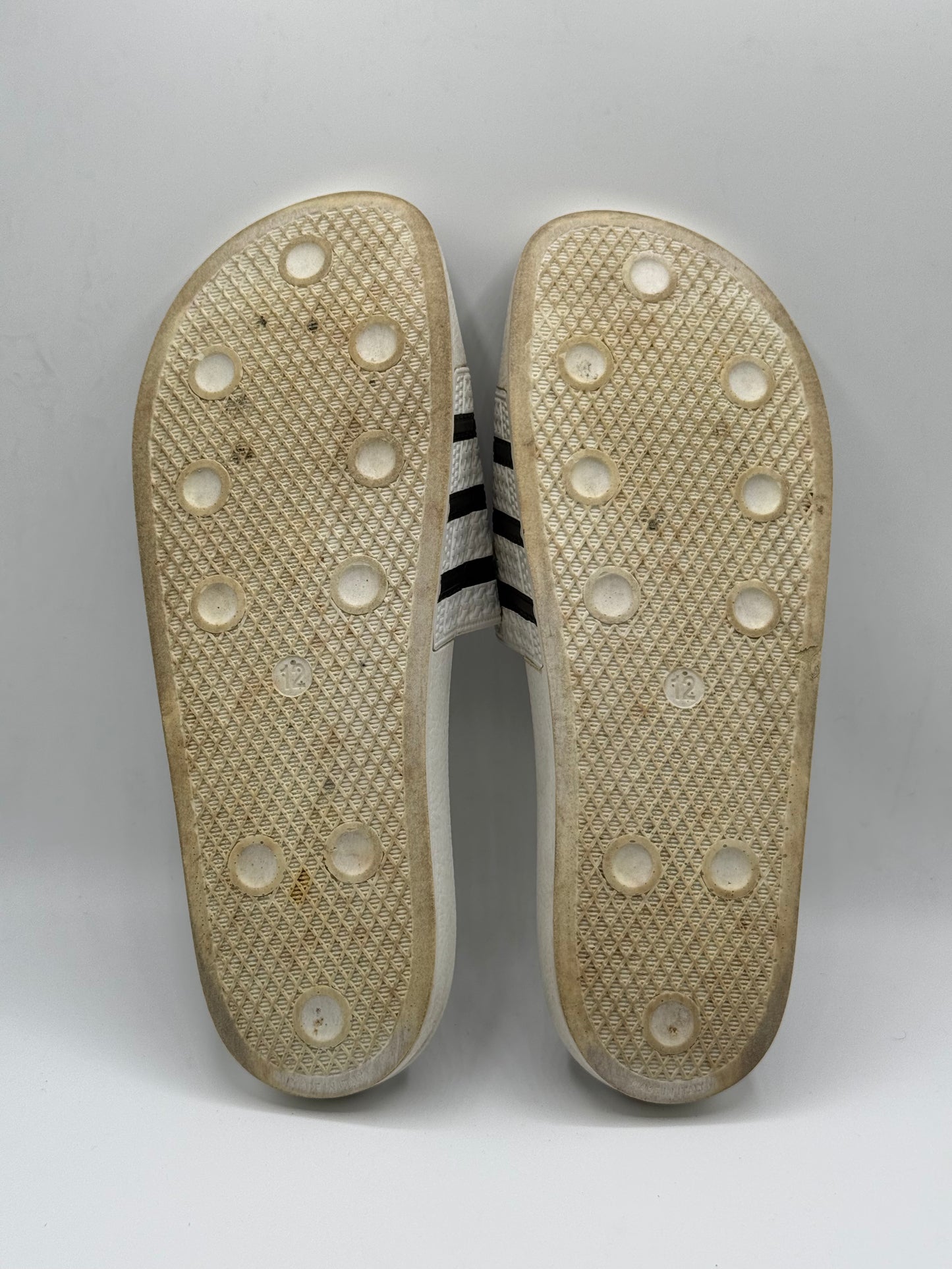 Adidas Originals Adilette slides | Condition 9/10 | Size UK12 EU47 | Made In Italy | 100% Original Product