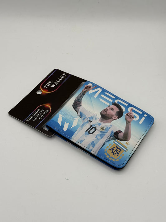 Lionel Messi themed wallet features a vibrant graphic