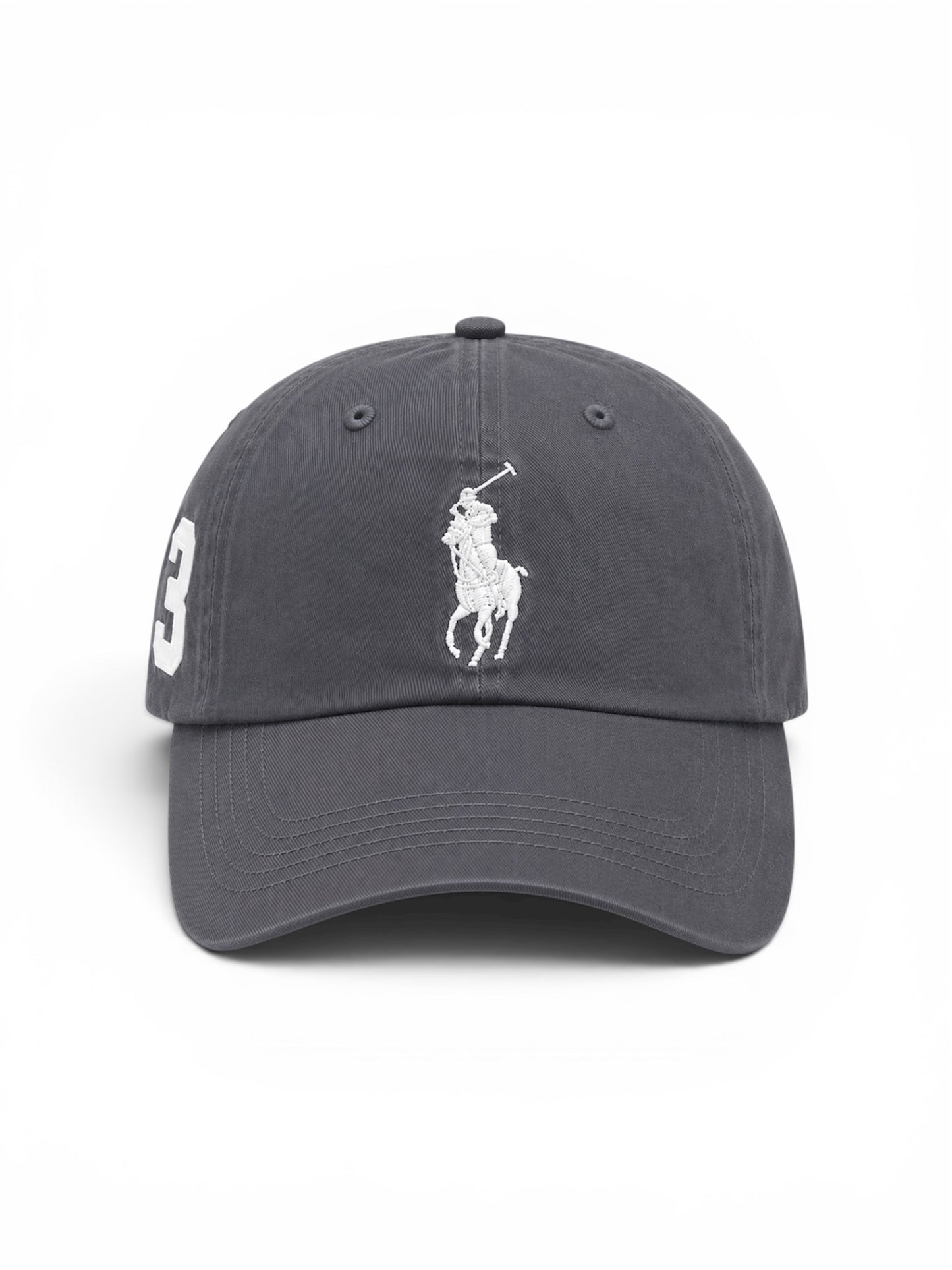 Polo Ralph Lauren Big Pony Embroidered Cotton Baseball Cap – Adjustable Strap | Charcoal Grey