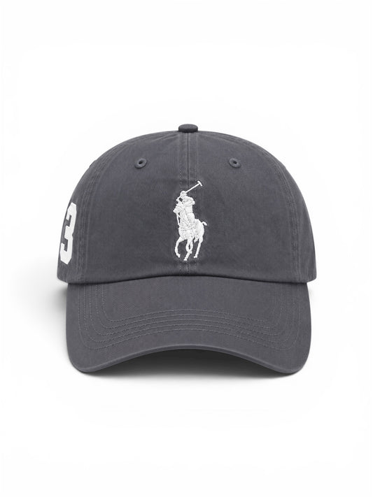 Polo Ralph Lauren Big Pony Embroidered Cotton Baseball Cap – Adjustable Strap | Charcoal Grey